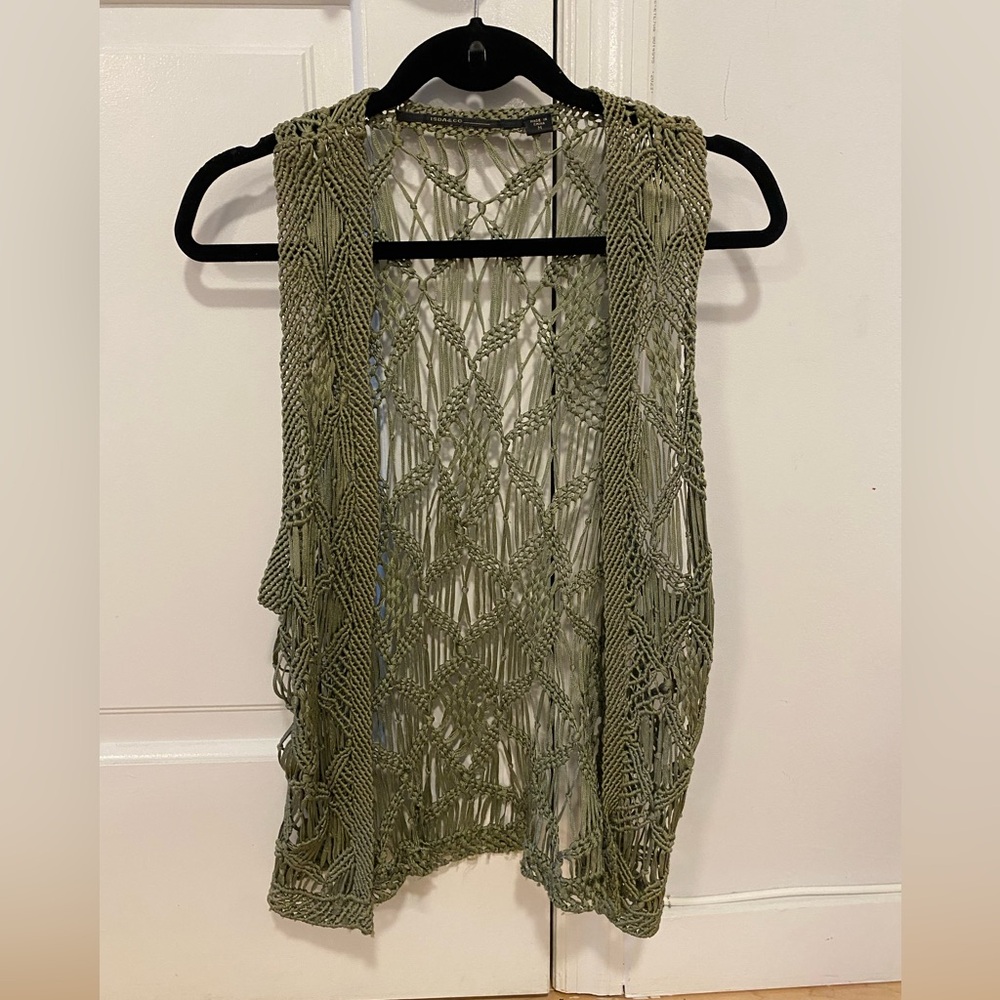Vintage Isda and Co Sleeveless Woven Sweater Vest Throw Size M